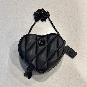 Coach Quilted Black Heart Crossbody Bag